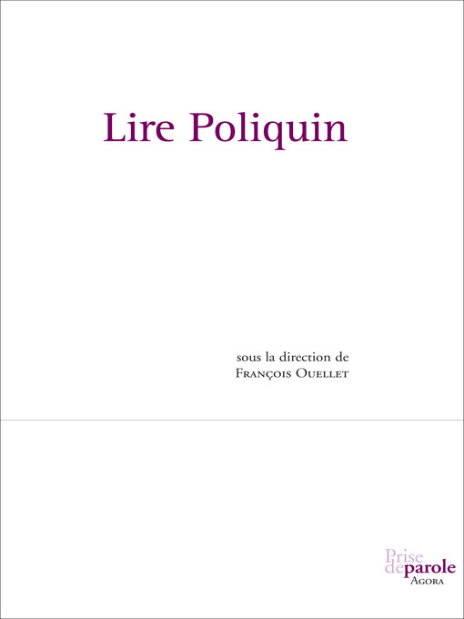 Title details for Lire Poliquin by François Ouellet - Available